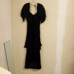 Nataya Womens Dress MediumBlack Lace Victorian Gatsby 20s Downton Abbey Inspired